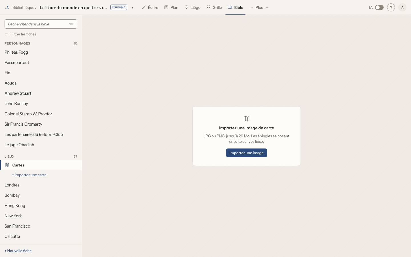 Capture : Comment poser ses lieux sur une carte ?, sur un livre d’exemple