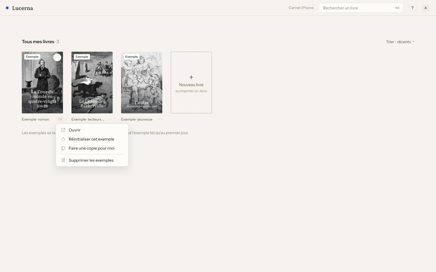 Capture : À quoi servent les livres d’exemple ?, sur un livre d’exemple