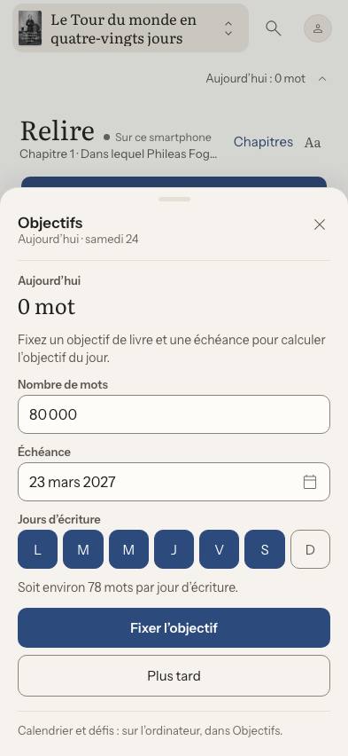 Capture : Comment voir où en est mon livre sur smartphone ?, sur un livre d’exemple