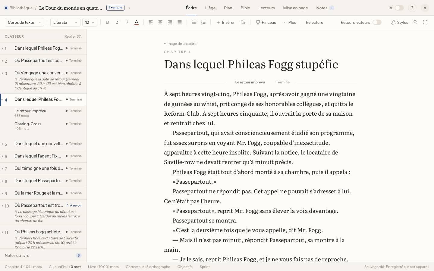 Capture : Comment prendre un instantané du livre ?, sur un livre d’exemple