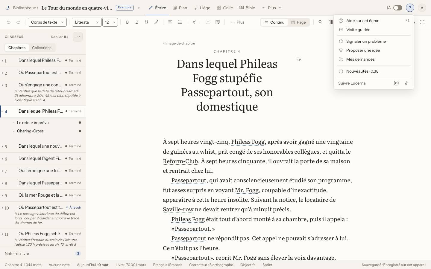 Capture : Où suivre Lucerna sur les réseaux ?, sur un livre d’exemple